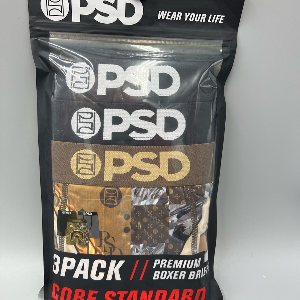 PSD 7" Inseam WarFace Gold Chain Core Standard Premium Boxer Briefs Sz M, 32-34"
